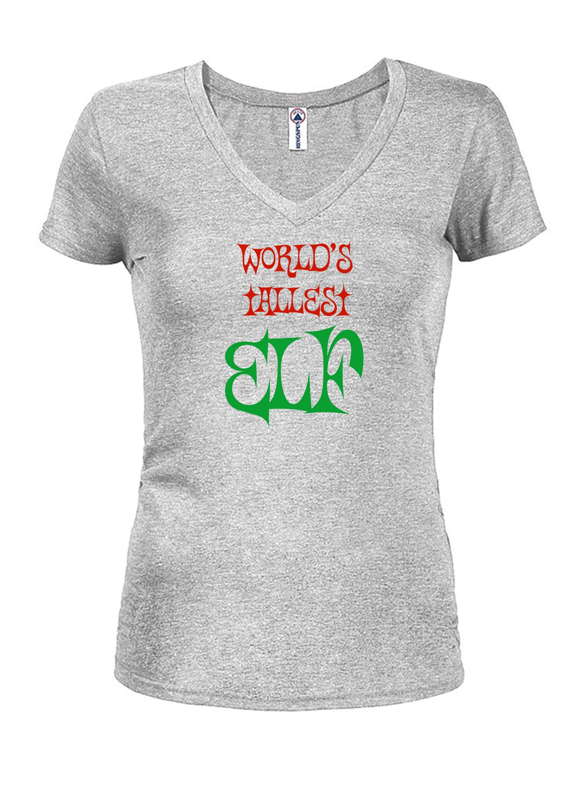 World’s Tallest Elf Juniors V Neck T-Shirt