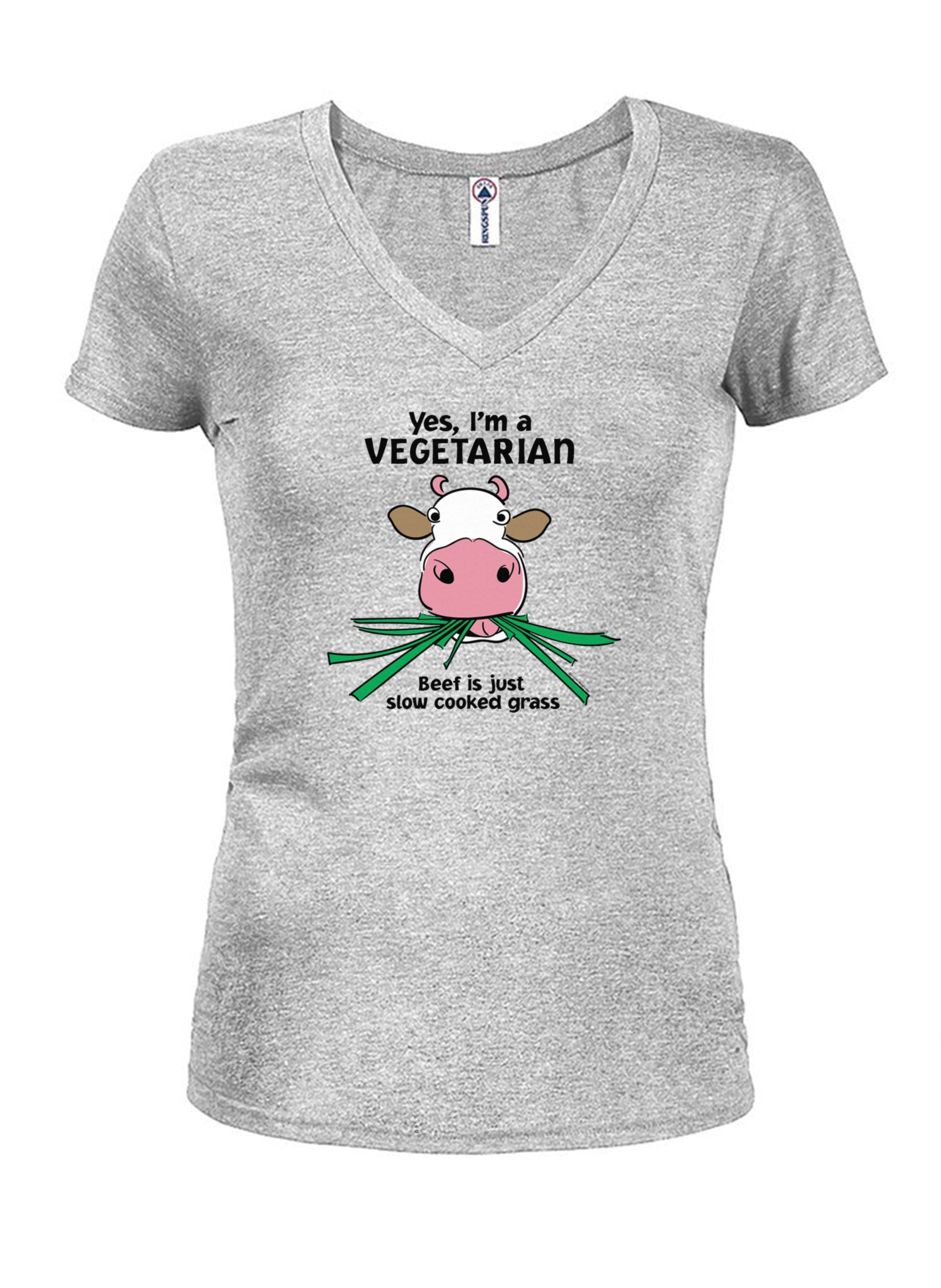Yes I'm a Vegetarian Juniors V Neck T-Shirt