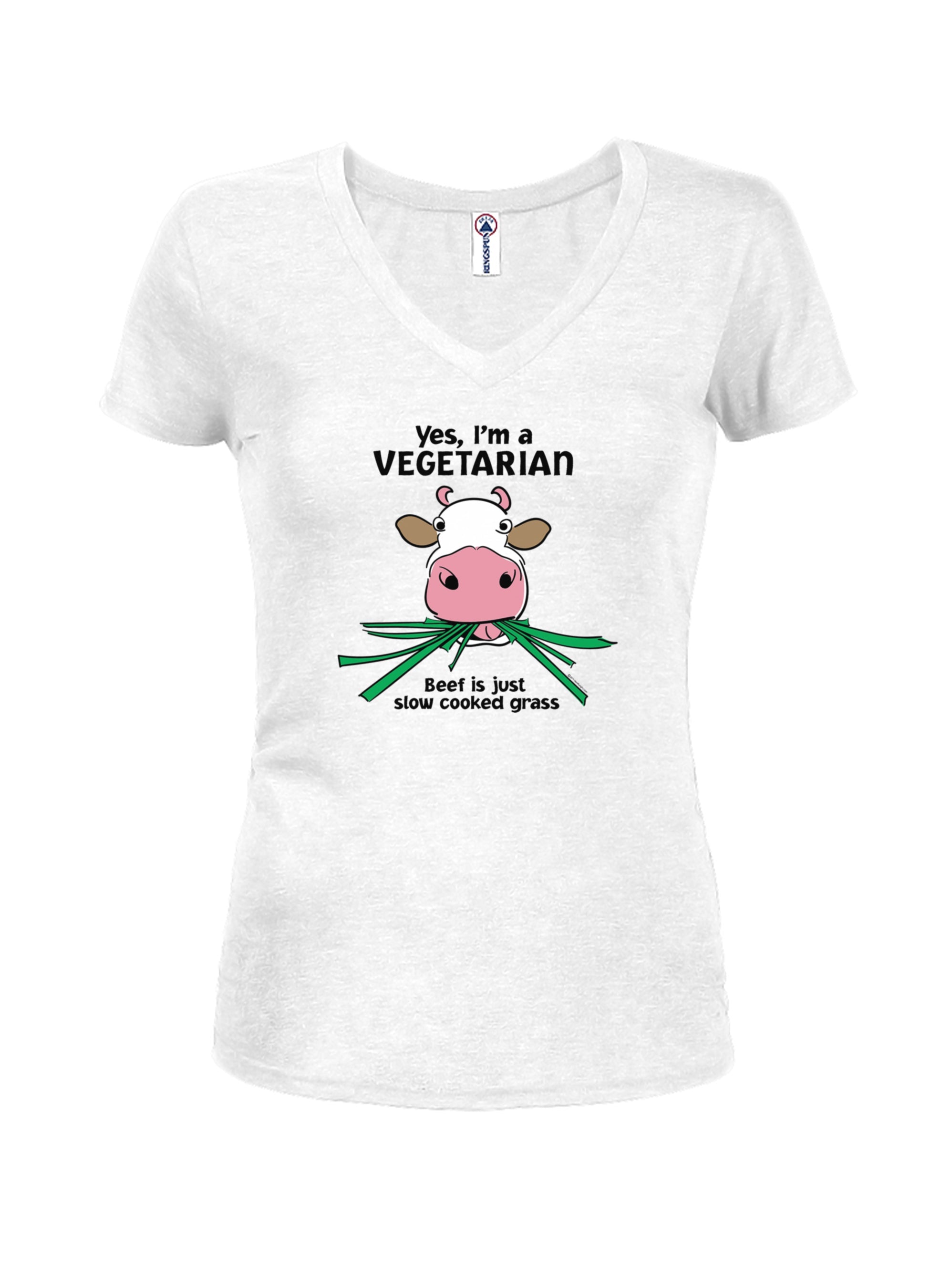 Yes I'm a Vegetarian Juniors V Neck T-Shirt