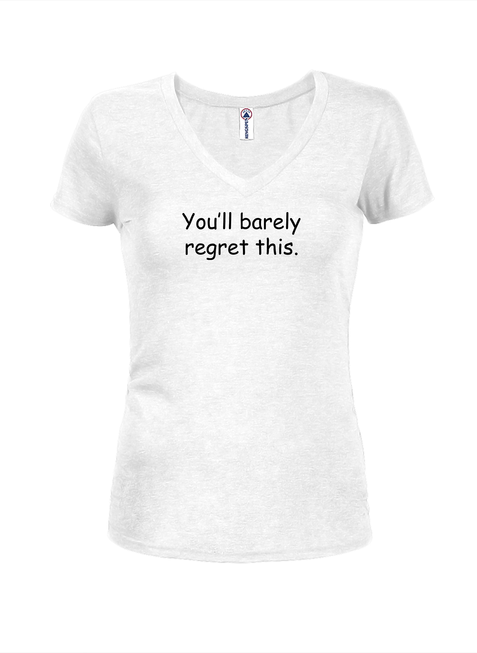 You’ll barely regret this Juniors V Neck T-Shirt