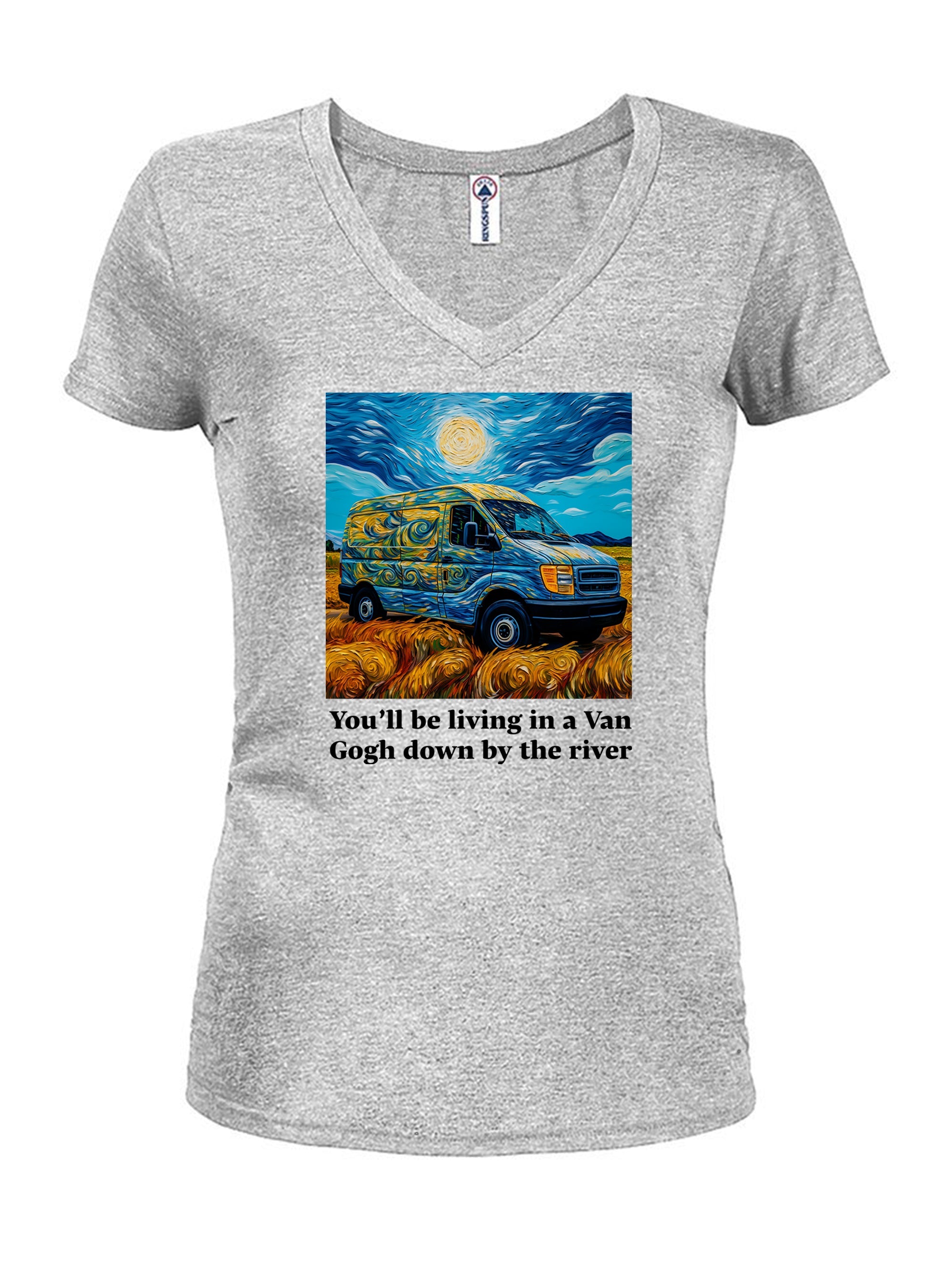 You’ll be living in a Van Gogh down by the river Juniors V Neck T-Shirt