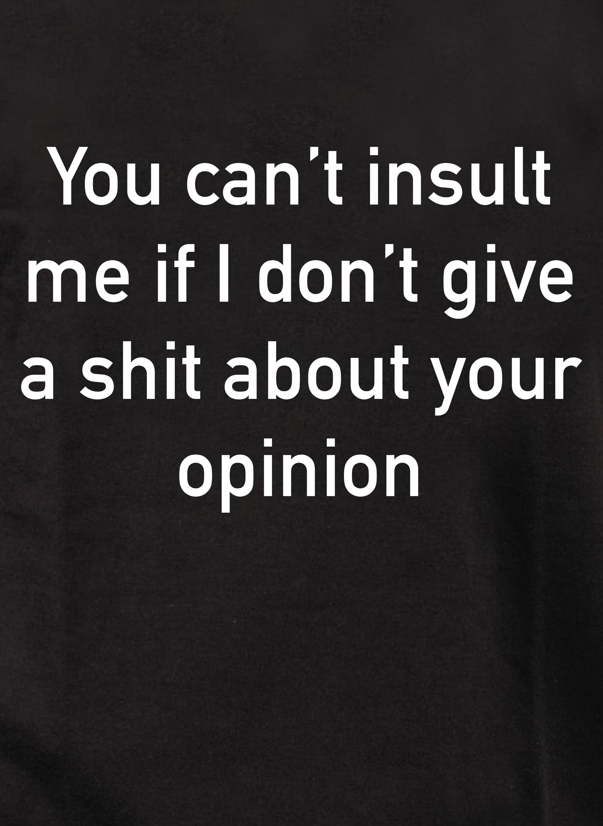 You can’t insult me if I don’t give a shit T-Shirt