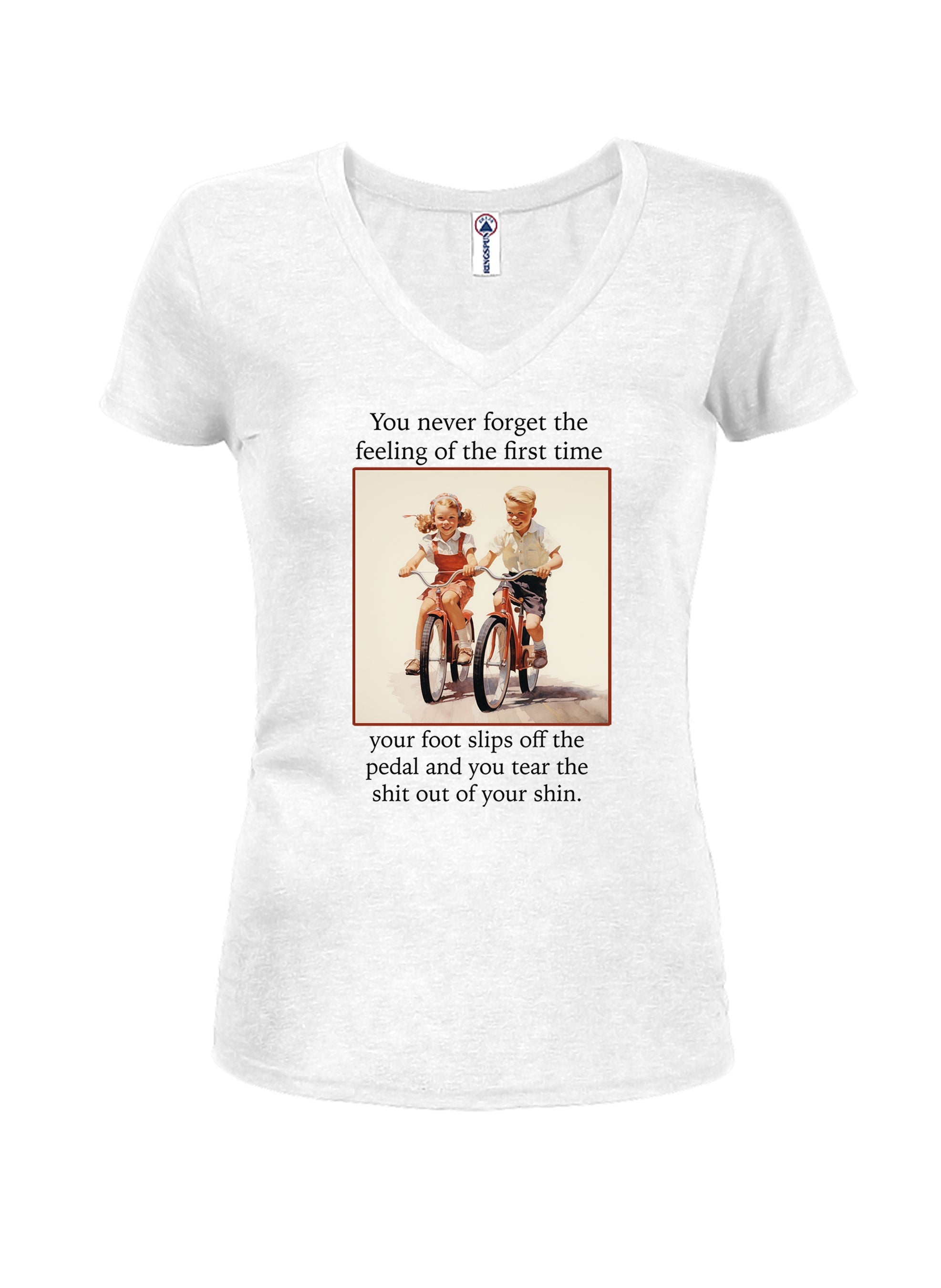 You never forget the feeling of the first time Juniors V Neck T-Shirt
