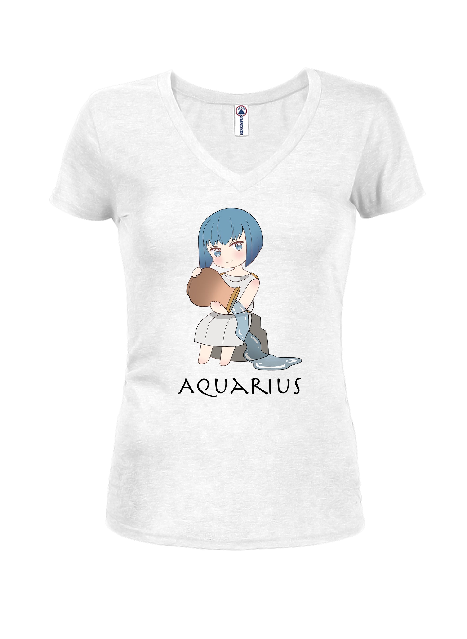 Zodiac Aquarius Juniors V Neck T-Shirt