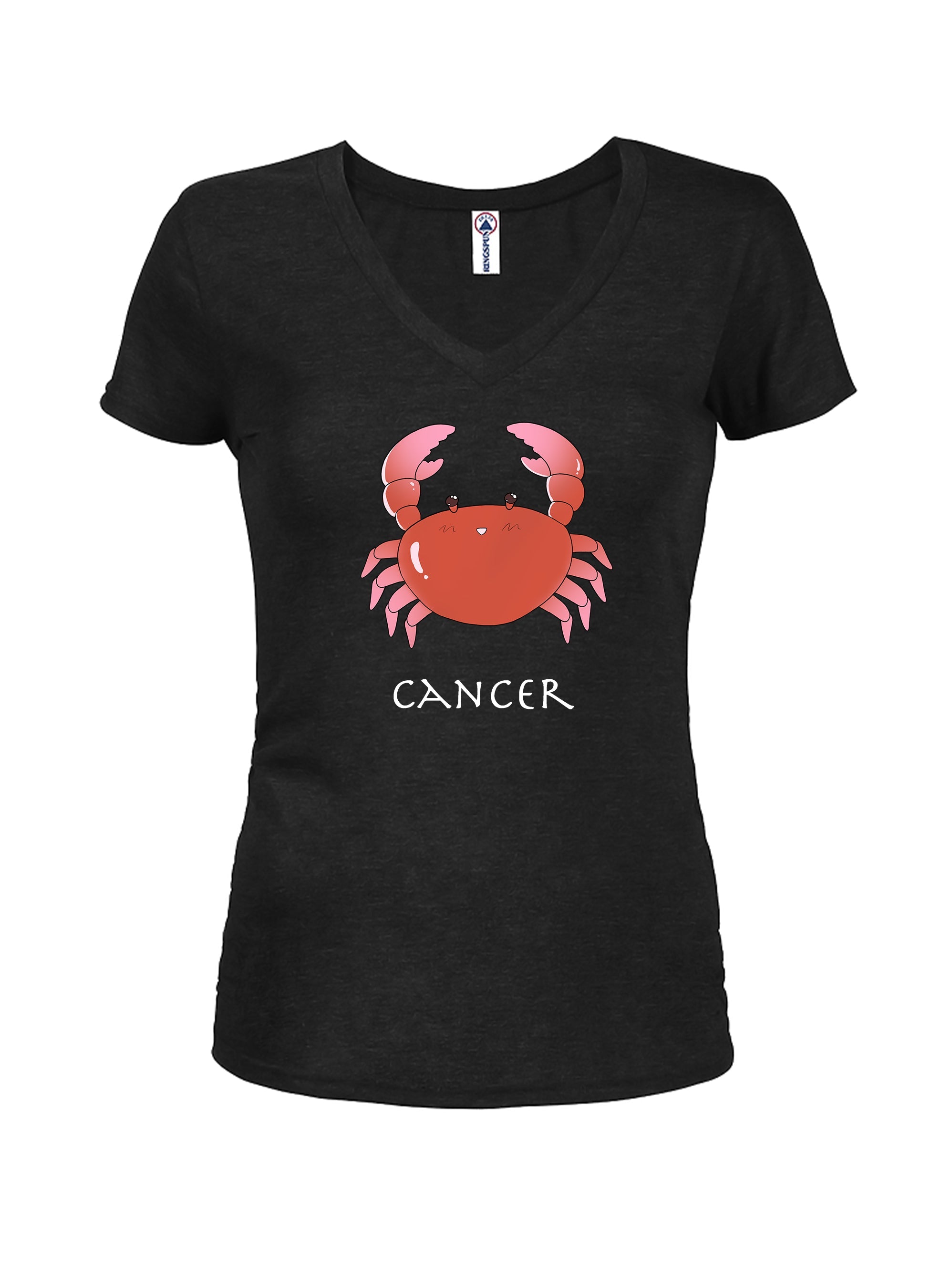 Zodiac Cancer Juniors V Neck T-Shirt