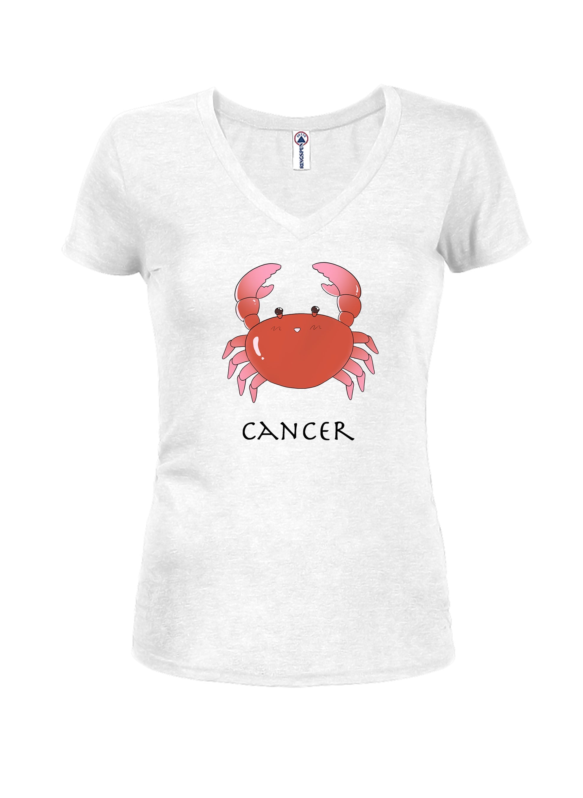 Zodiac Cancer Juniors V Neck T-Shirt