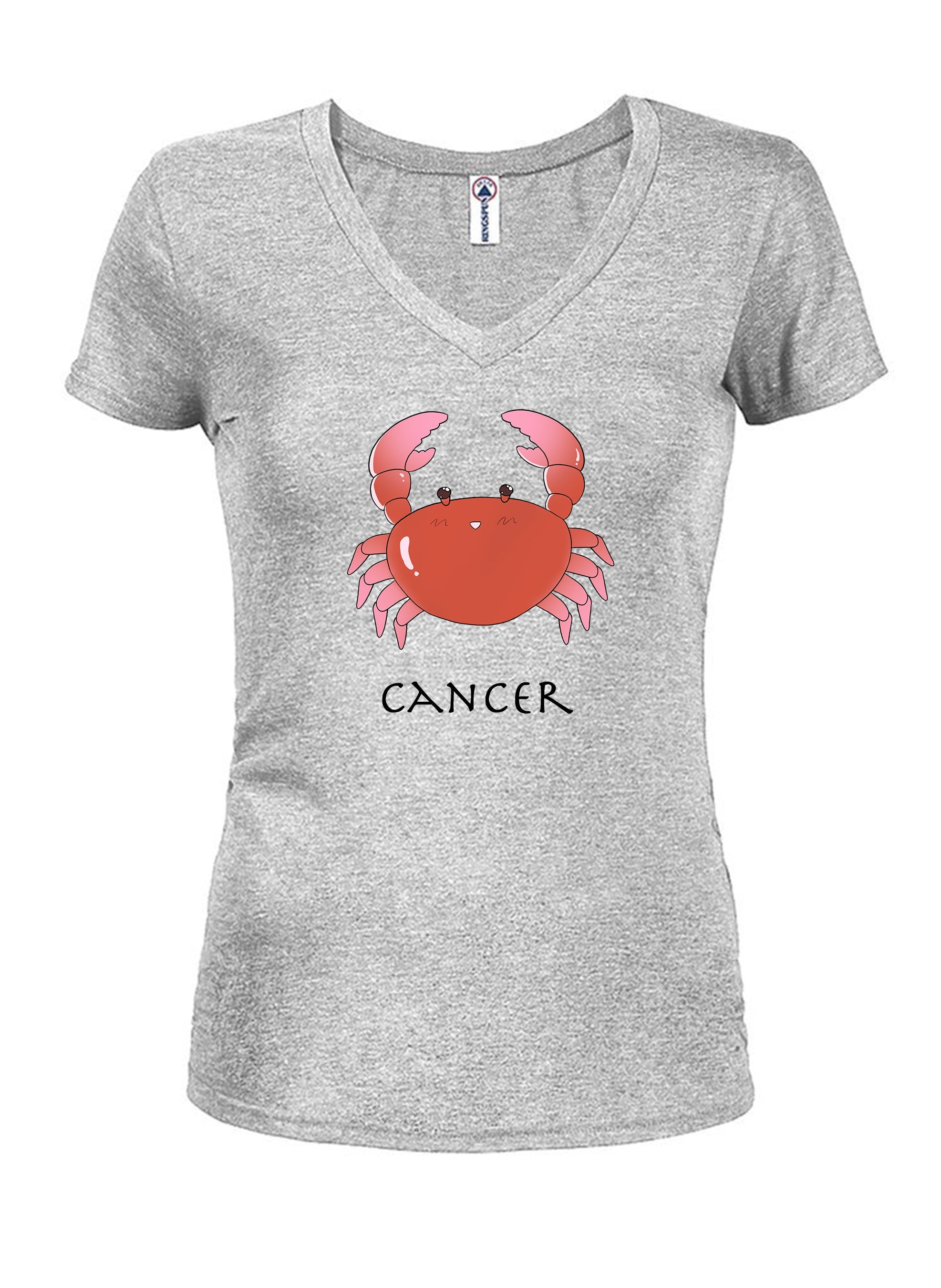 Zodiac Cancer Juniors V Neck T-Shirt