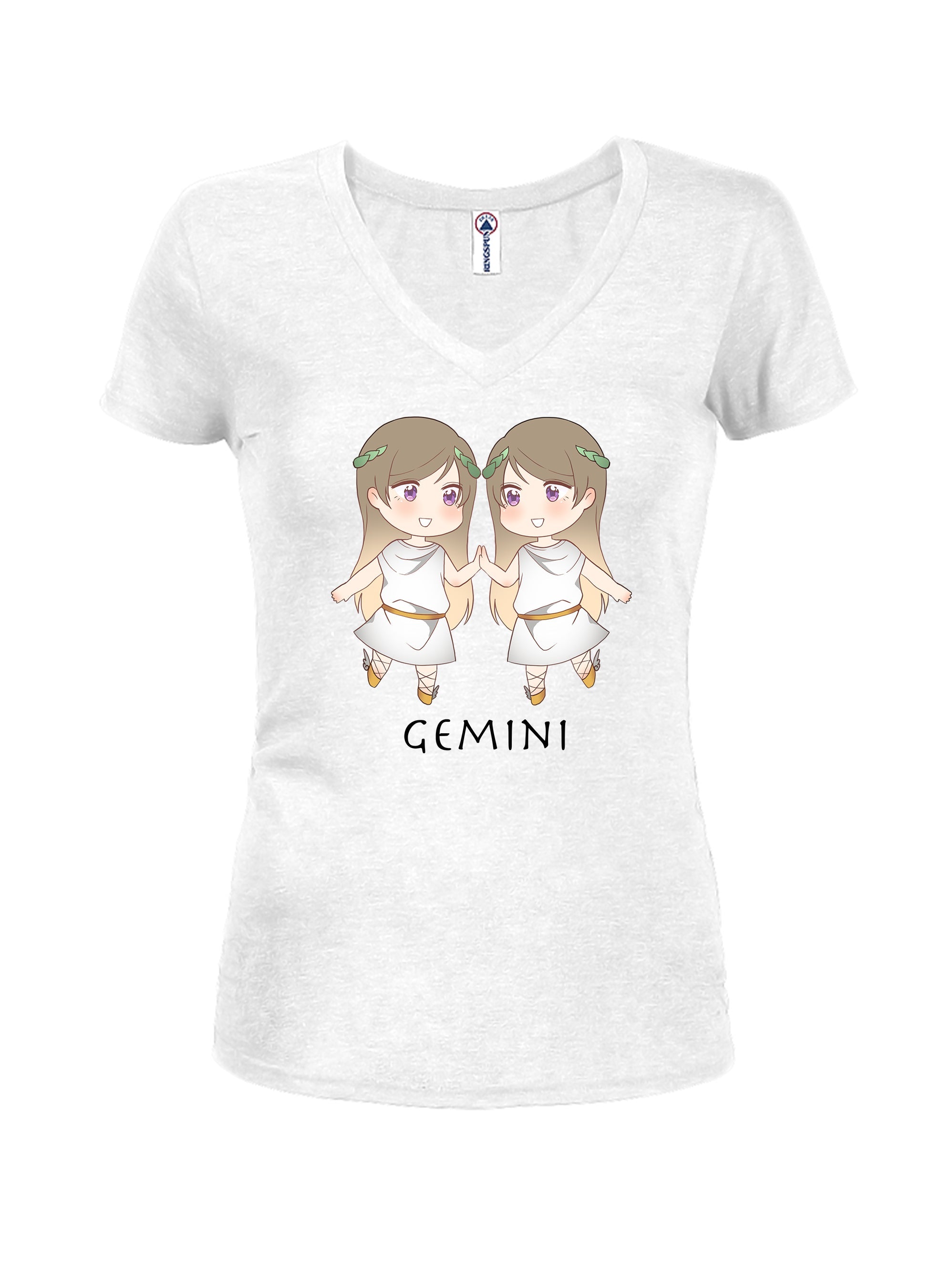 Zodiac Gemini Juniors V Neck T-Shirt