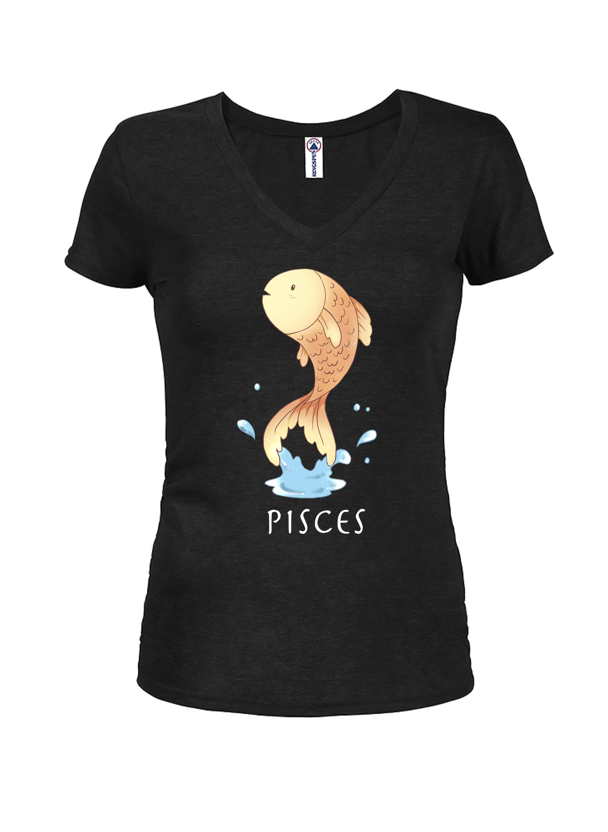 Zodiac Pisces Juniors V Neck T-Shirt