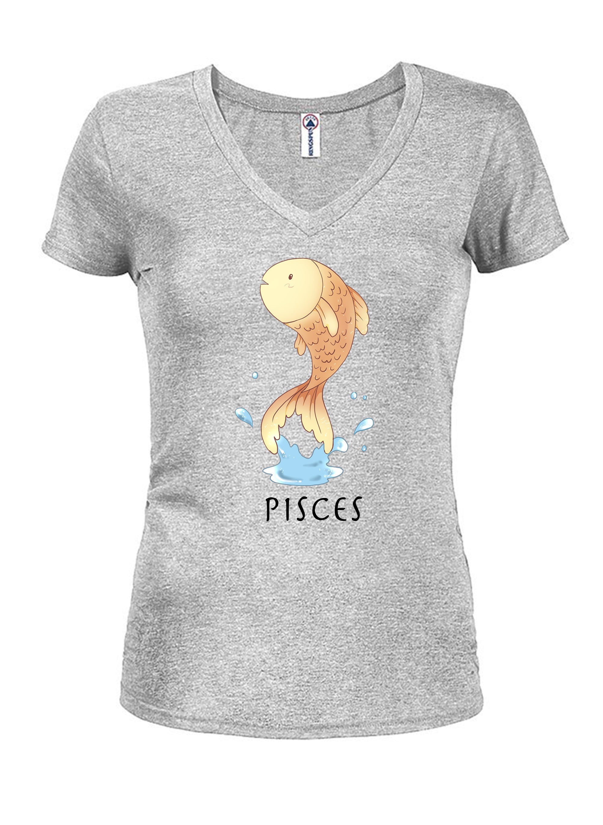 Zodiac Pisces Juniors V Neck T-Shirt