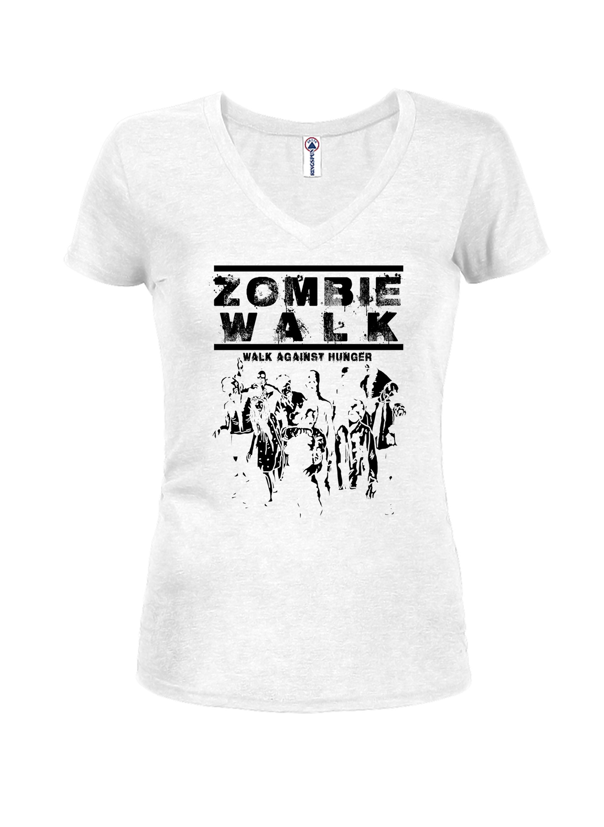 Zombie Walk  Juniors V Neck T-Shirt