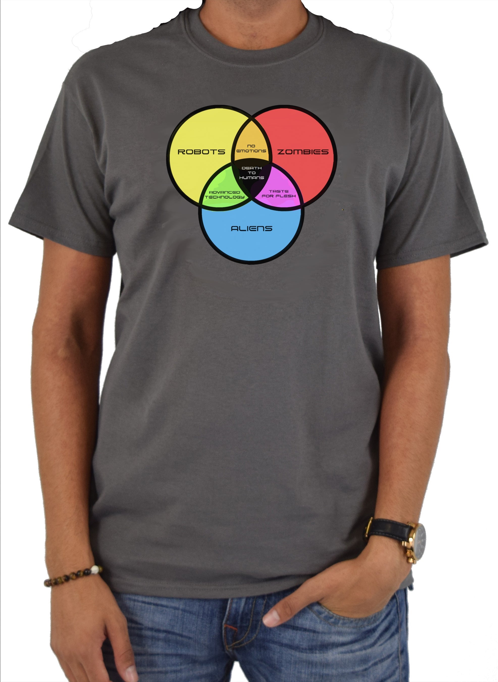 Zombies, Robots, and Aliens Venn Diagram T-Shirt