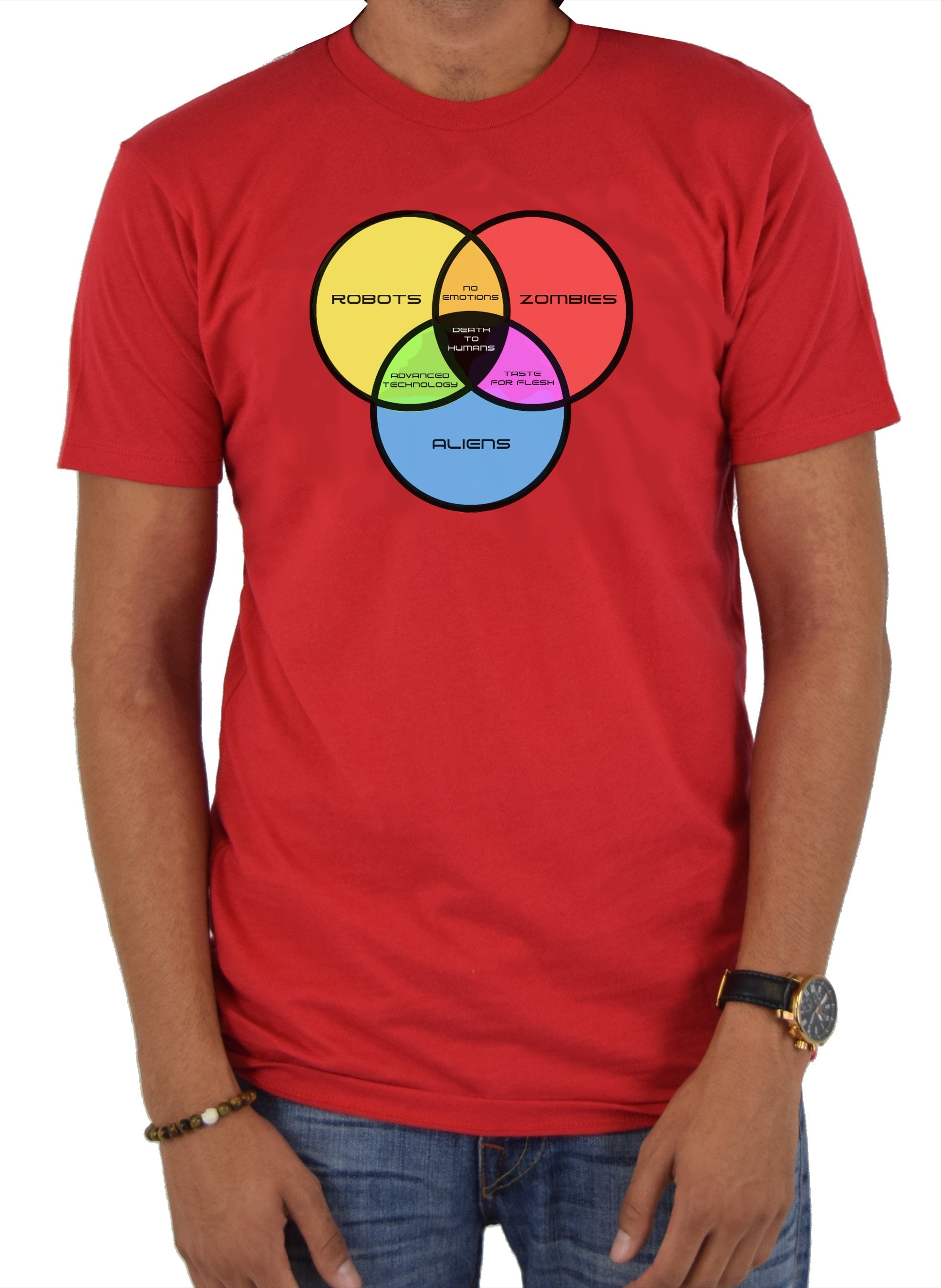 Zombies, Robots, and Aliens Venn Diagram T-Shirt