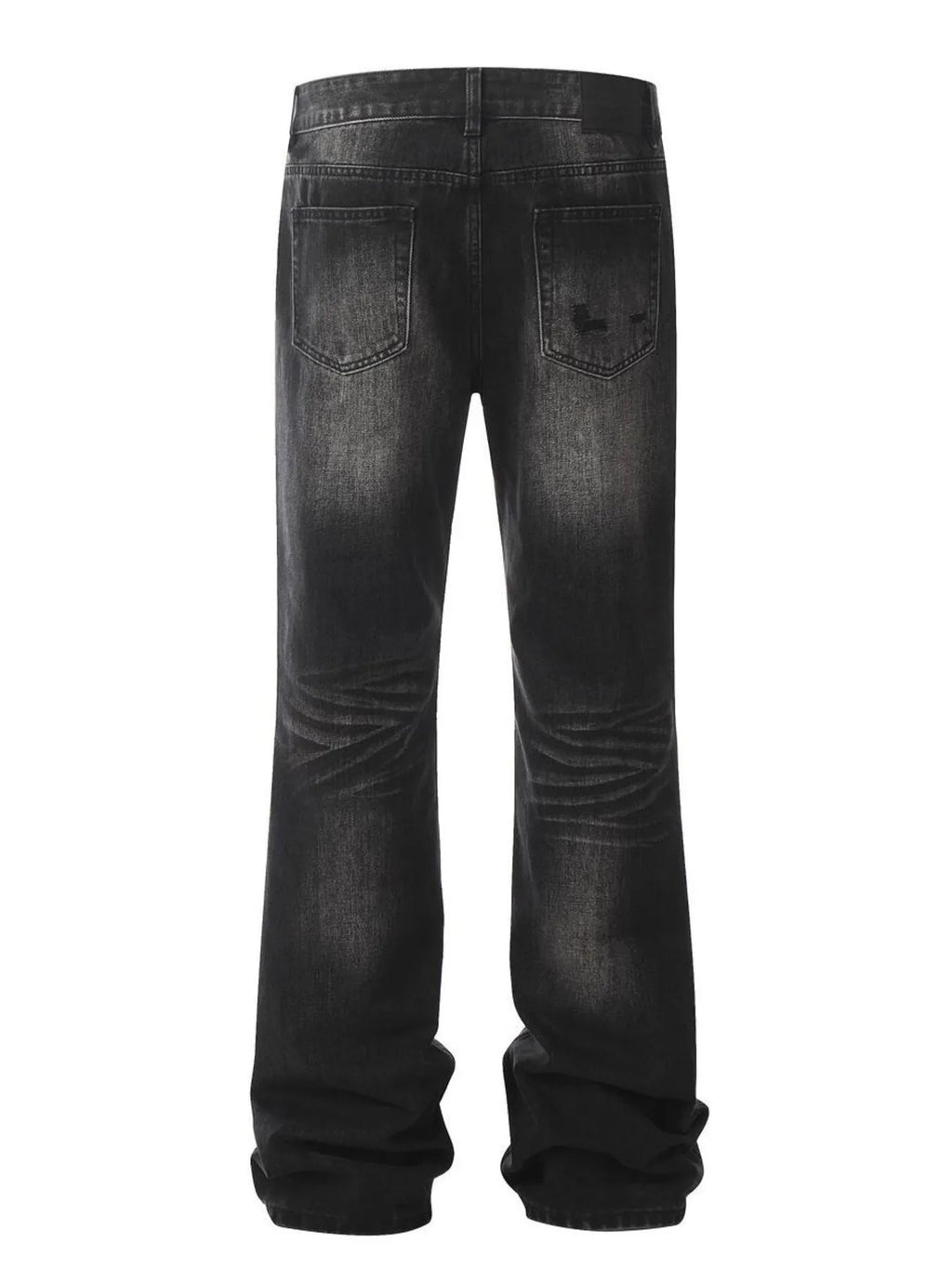 Men's Distressed Wide Leg Denim Jeans