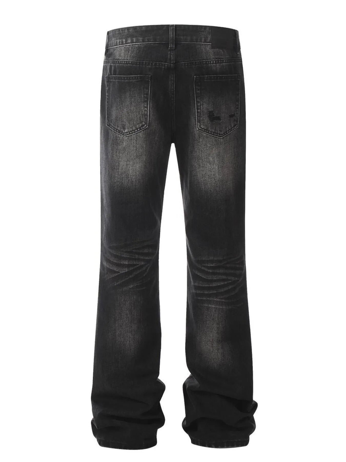 Men's Distressed Wide Leg Denim Jeans