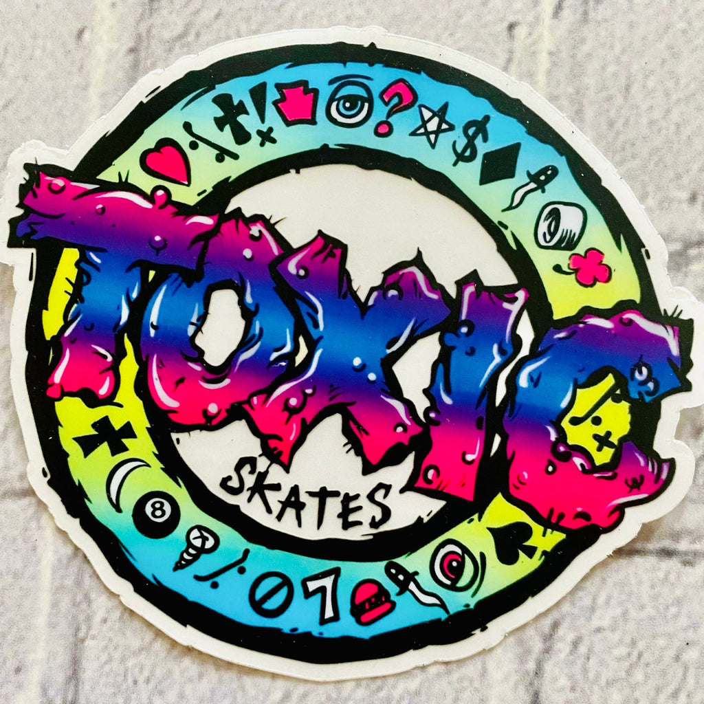 Toxic Skates Sticker CLEAR-BACK 4"