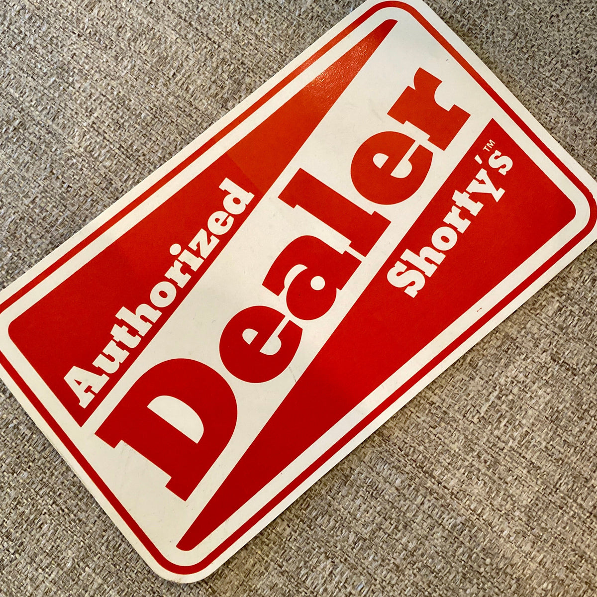 Shorty’s VINTAGE NOS Dealer Sticker 6.75”
