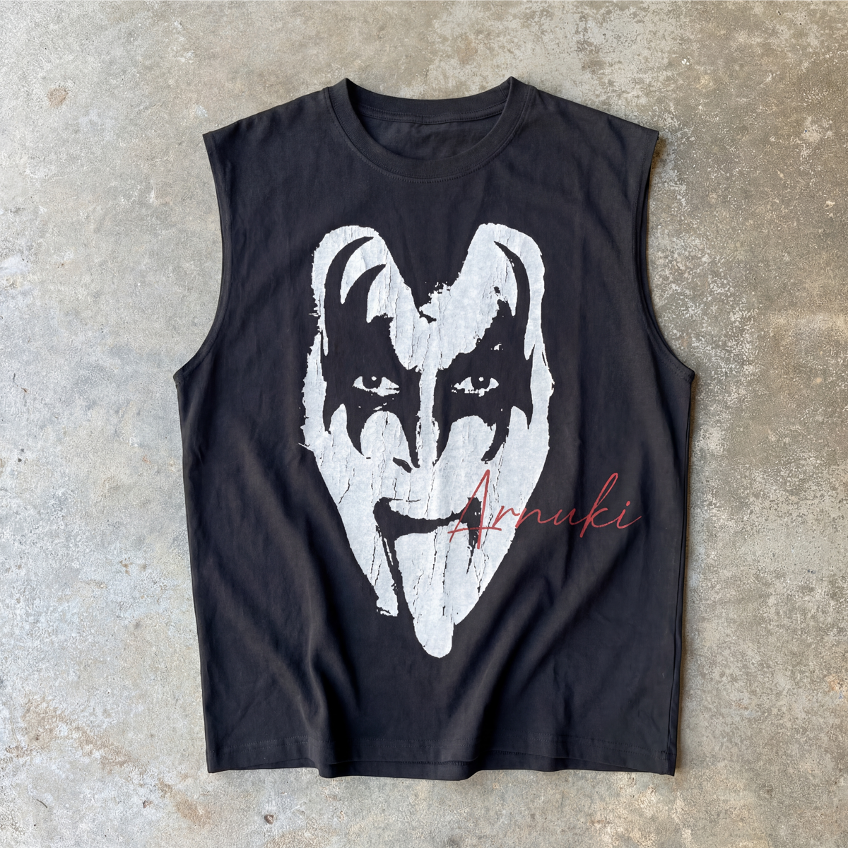 KISS Cropped Boxy Black Tank Top 280GSM Streetwear Graphic Y2K Unisex Cotton