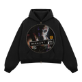 Manhunt Zip Up Cropped Boxy Hoodie Unisex Streetwear 380 GSM Heavyweight Sweatshirt For Cold Weather