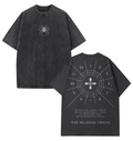 Retro Heavy Limited The Phantom Troupe Hunter X Hunter Anime Double Printed Vintage Oversize Anime Manga Washed  Cotton T-shirt subtle clothing