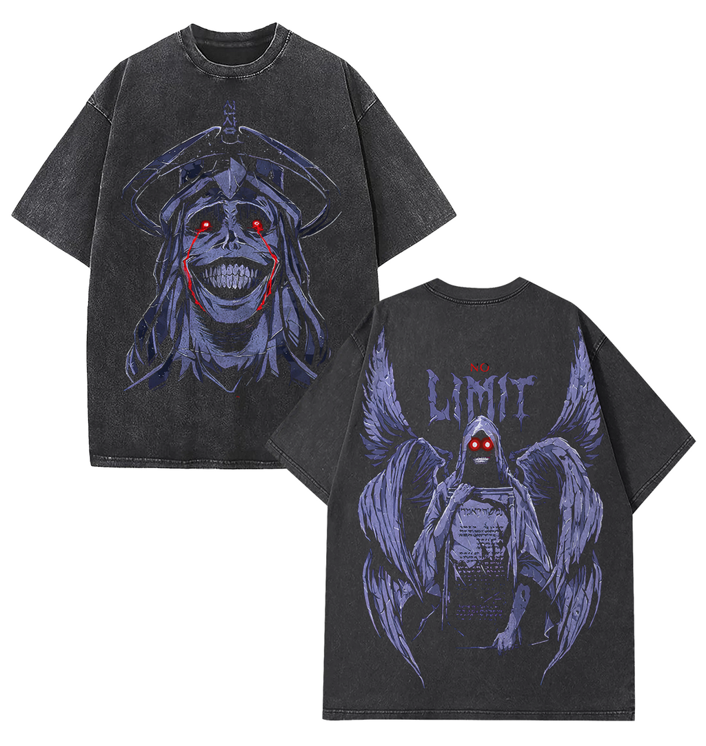 "Statue Of God" Crazy Statue Anime Printed Washed Unisex Oversized