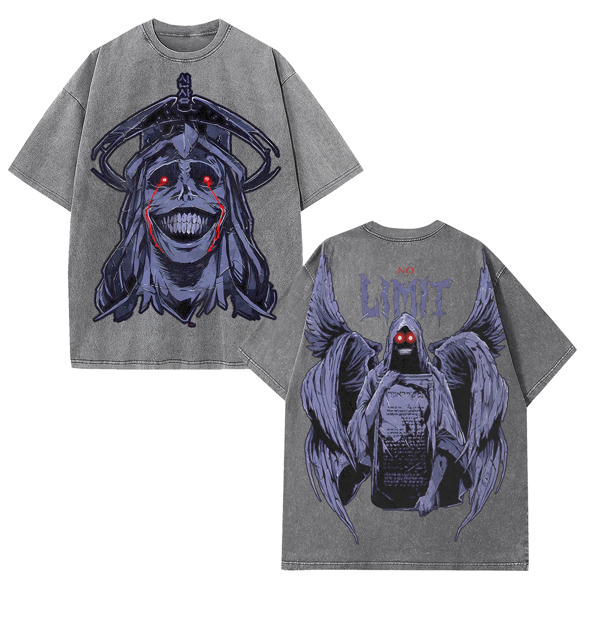 "Statue Of God" Crazy Statue Anime Printed Washed Unisex Oversized