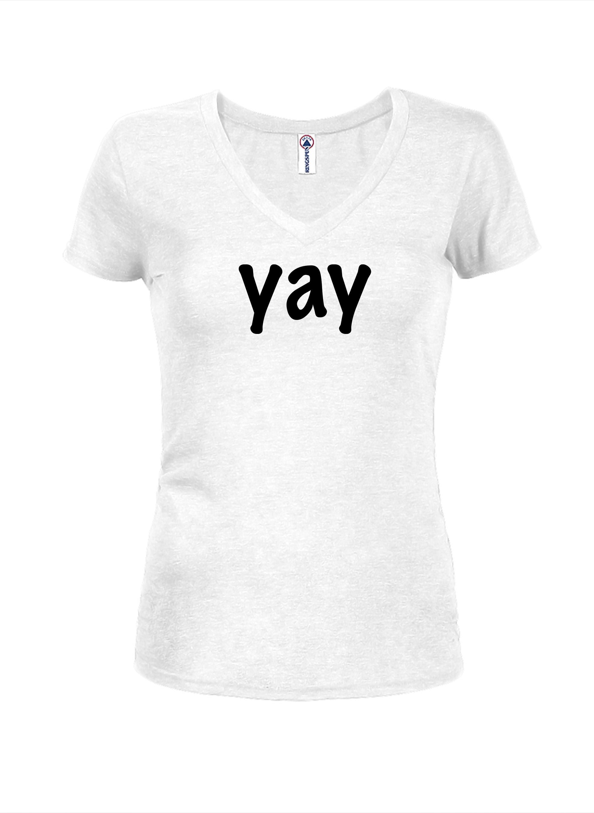 yay Juniors V Neck T-Shirt